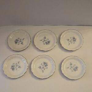 White and Blue Floral Dinnerware Set, From The 1950s.